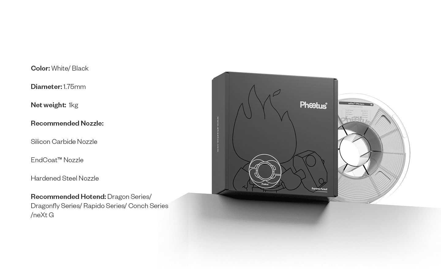 Phaetus aeFlex™ TPU Aero Filament 1kg - White - 6973090165420 - DREMC STORE