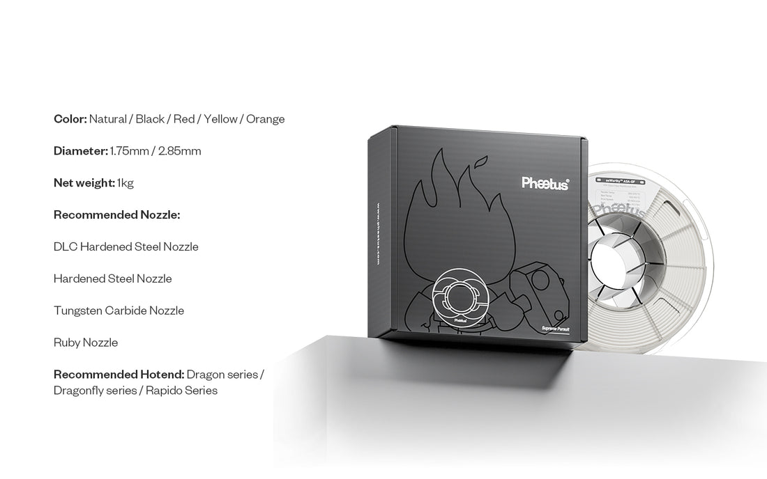 Phaetus aeWorthy™ ASA GF Filament 1kg - Black - 6973090163396 - DREMC STORE