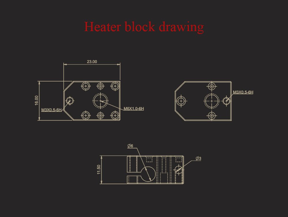 Phaetus Plated Copper Dragon Heat Block For Dragon Hotend - 6973090160906 - DREMC STORE