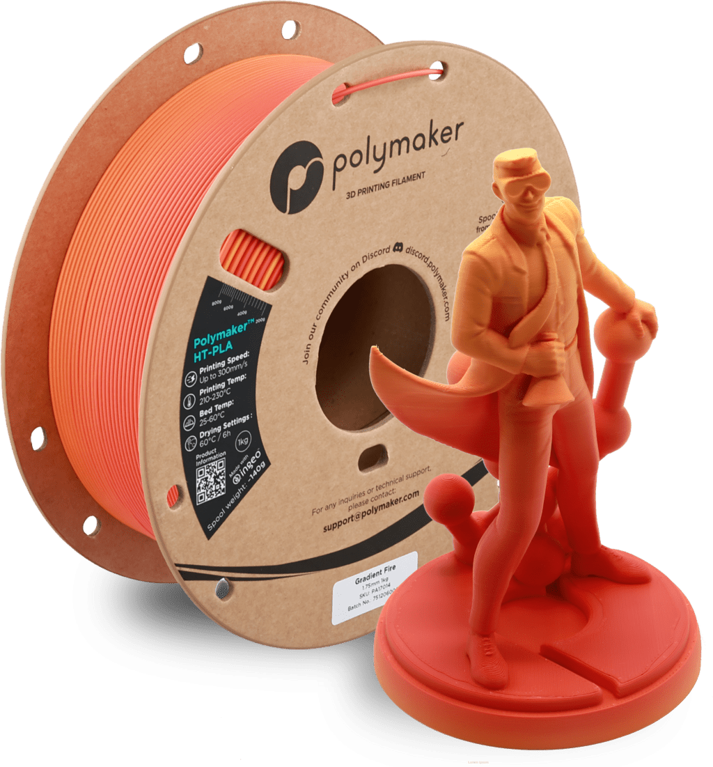 Polymaker™ High Temp HT - PLA 1kg 1.75mm Filament - Gradient Fire - PA17014 - DREMC STORE