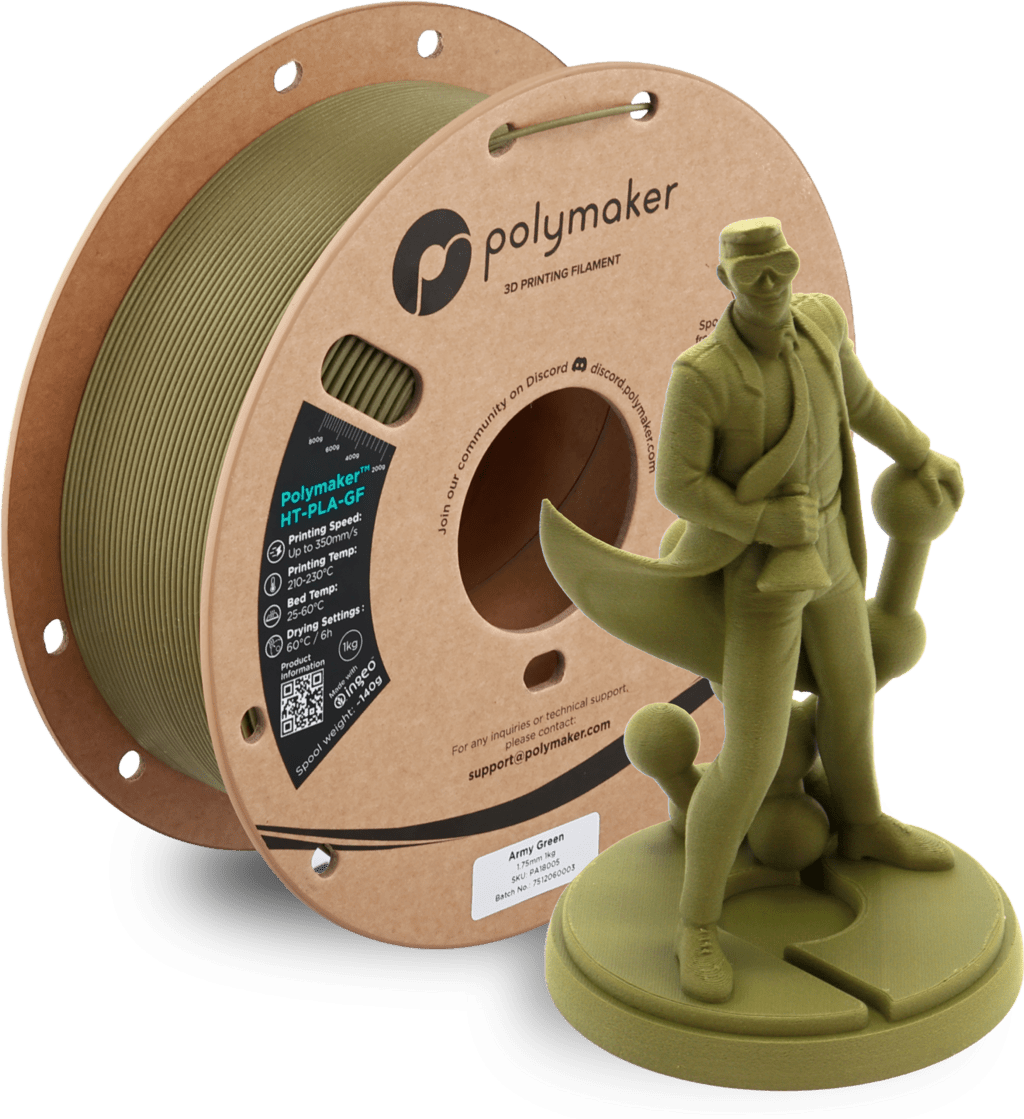 Polymaker™ High Temp HT - PLA - GF 1kg 1.75mm Filament - Army Green - PA18005 - DREMC STORE