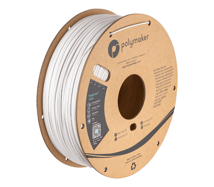 Polymaker PolyLite™ ASA 1.75mm 1kg Spool - White - PM70197 - DREMC STORE