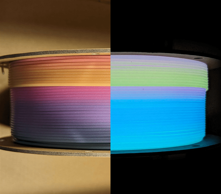 Polymaker PolyLite™ Luminous PLA Filament 1kg - Luminous Rainbow - PA09001 - DREMC STORE