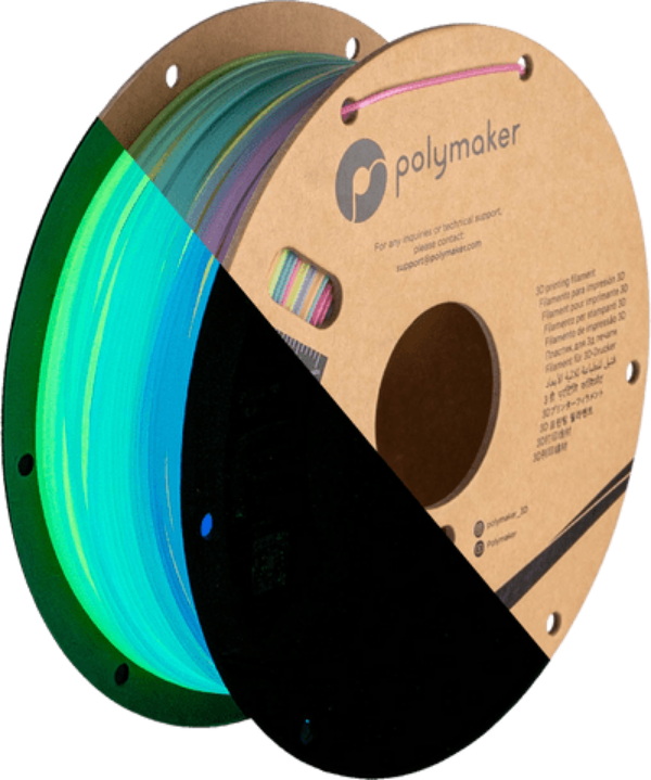 Polymaker PolyLite™ Luminous PLA Filament 1kg - Luminous Rainbow - PA09001 - DREMC STORE