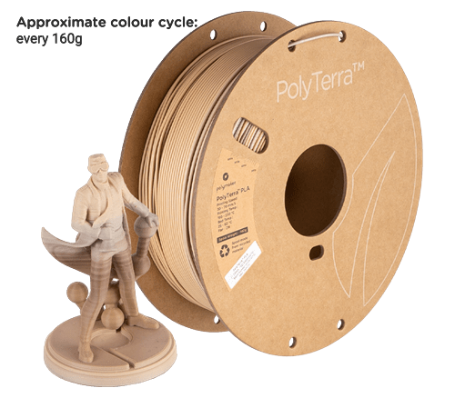 Polymaker PolyTerra™ Gradient PLA Pastel Rainbow 1.75mm 1kg - Cappuccino - PA04030 - DREMC STORE
