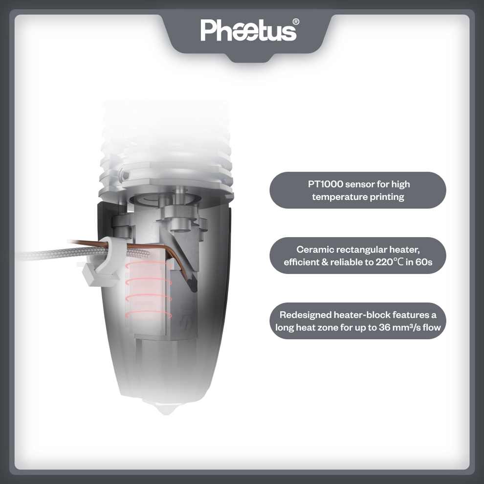 Phaetus Rapido Hotend 2F - UHF w/ PT1000 Thermistor