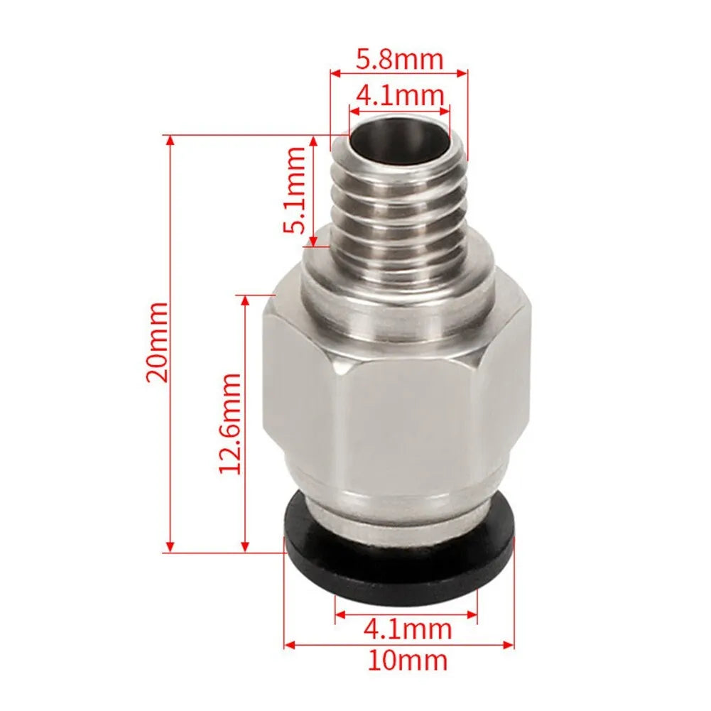 Pass-Thru Bowden coupling - 1.75 - 4mm OD Tube - PC4-M6 - Sold Individually