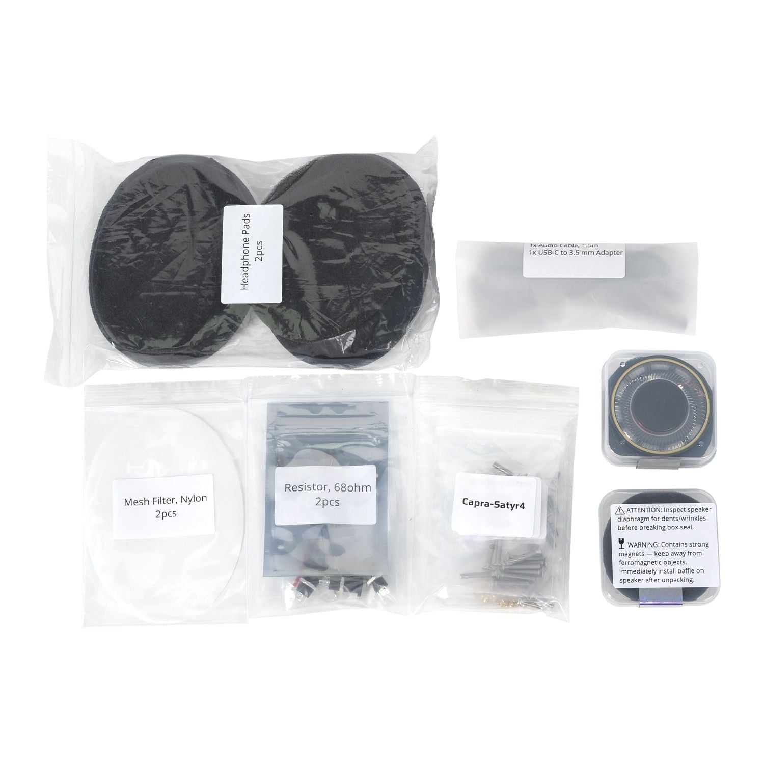 Satyr 4 DIY HiFi Headphones (Satyr4) Hardware Kit by LDO - LDO-SATYR4 - DREMC STORE 3D Printing Supplies