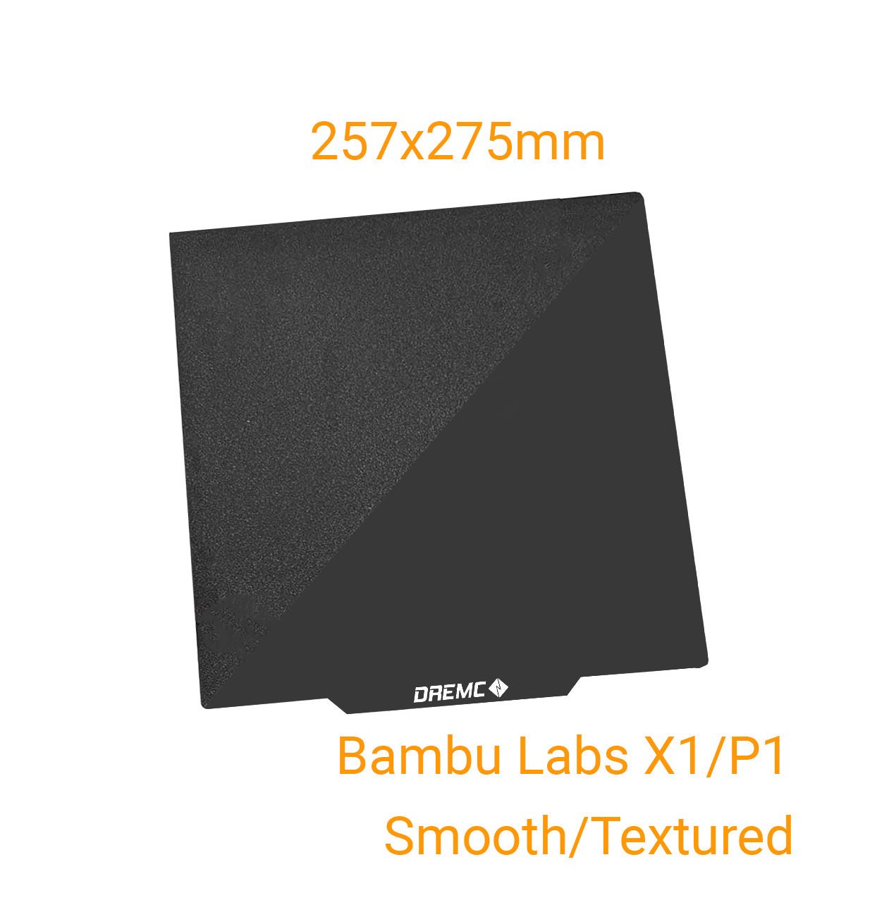 Smooth & Texture PEI Spring Steel Build Plate (Voron, Creality, Bambu Labs, Prusa) - 257x275 Bambu Labs X1/P1 - DRJT - 257 - 275 - BAMBU - DREMC STORE
