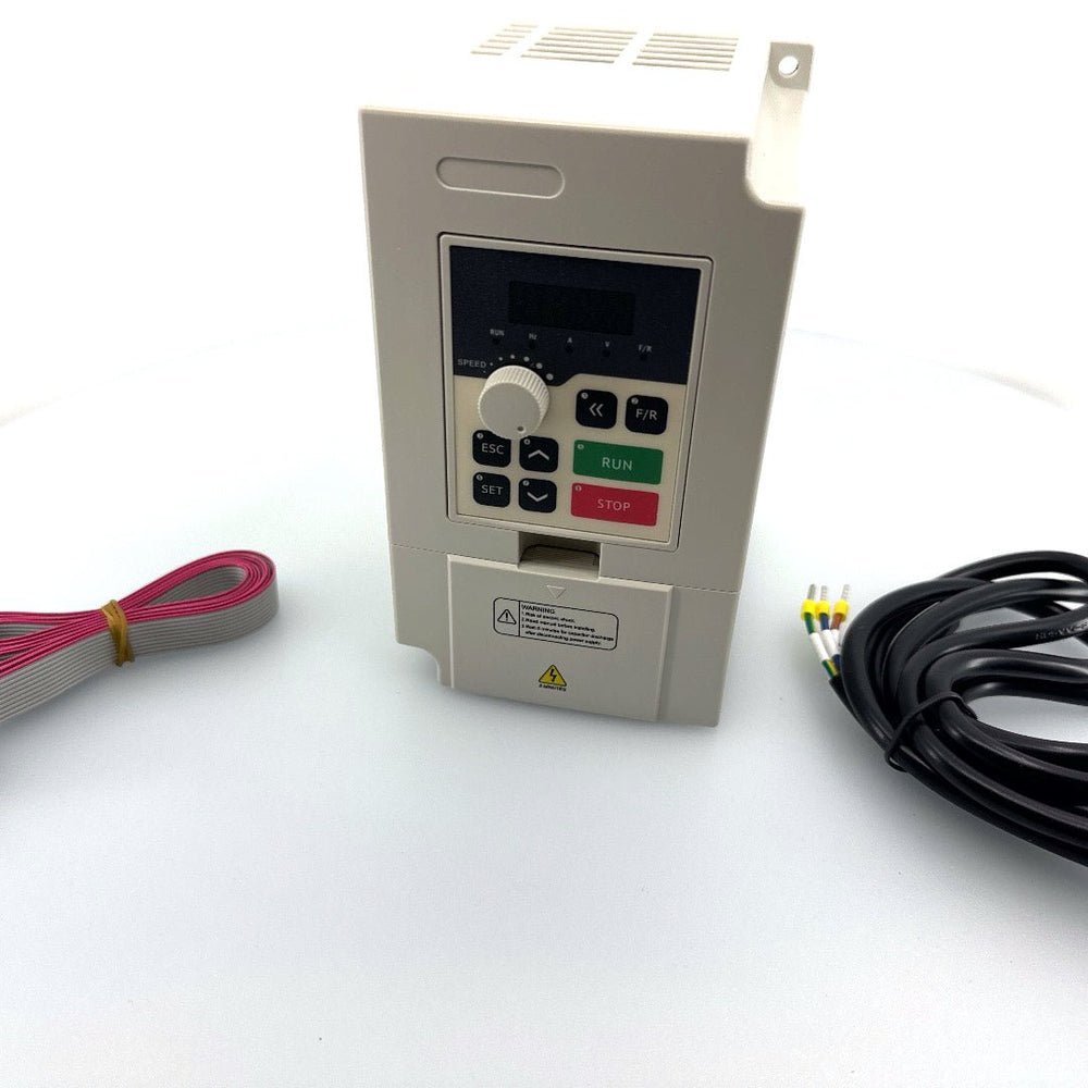 VFD Control panel with cables on a white background