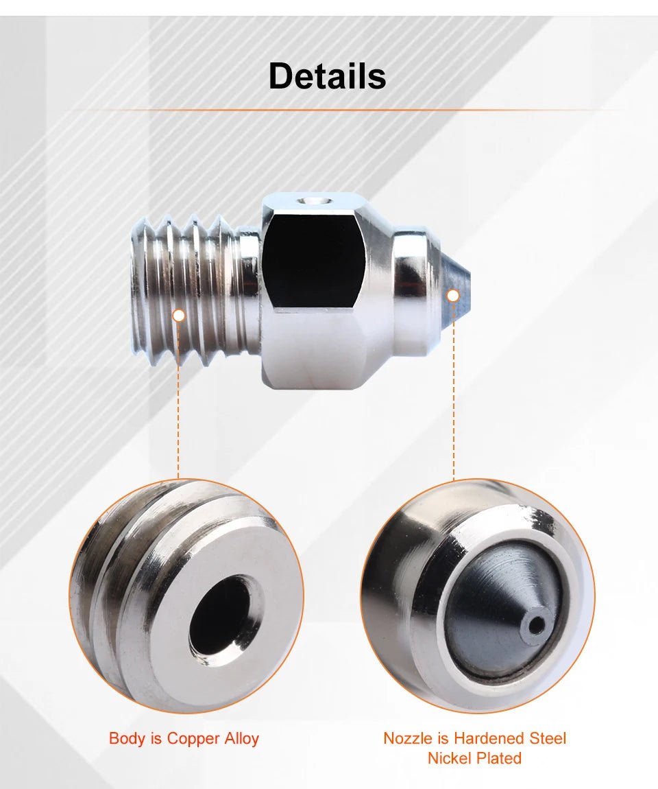 Trianglelab 1PC ZS MK8 Hardened Steel Tip Nozzle - 0.4mm - TL - ZSMK8 - 40 - DREMC STORE