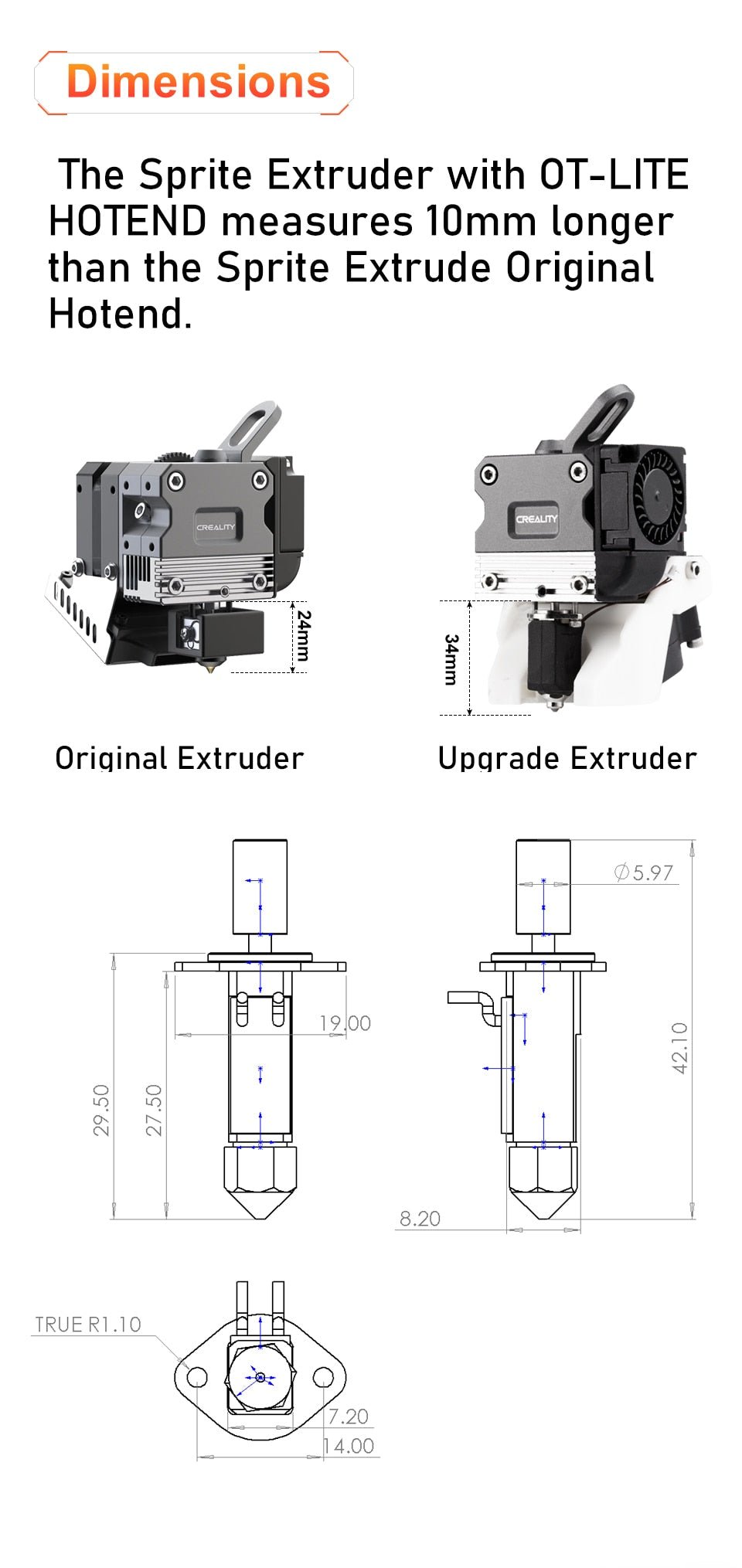 Trianglelab CHCB - OT/OTC Hotend for K1 / Ender 3 v3 / Sprite Series - For 2023 K1 / V3 KE - TL - CHCB - OTK1 - DREMC STORE