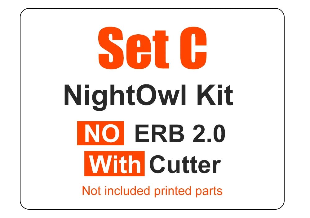 Label for NightOwl Kit Set C with text about ERB 2.0 and cutter inclusion.