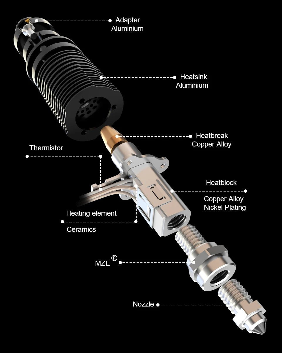 Trianglelab Rapido Ace™ Hotend UHF (PT1000) Black - TL - RAPIDO - ACE - PT1000 - DREMC STORE
