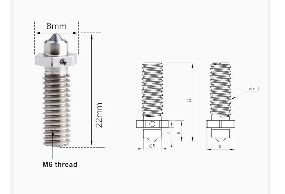 Trianglelab ZS Hardened Tips Compatible Volcano Nozzles 1.75mm Artillery Sidewinder - 0.4mm - TL - ZSVOL - 40 - DREMC STORE