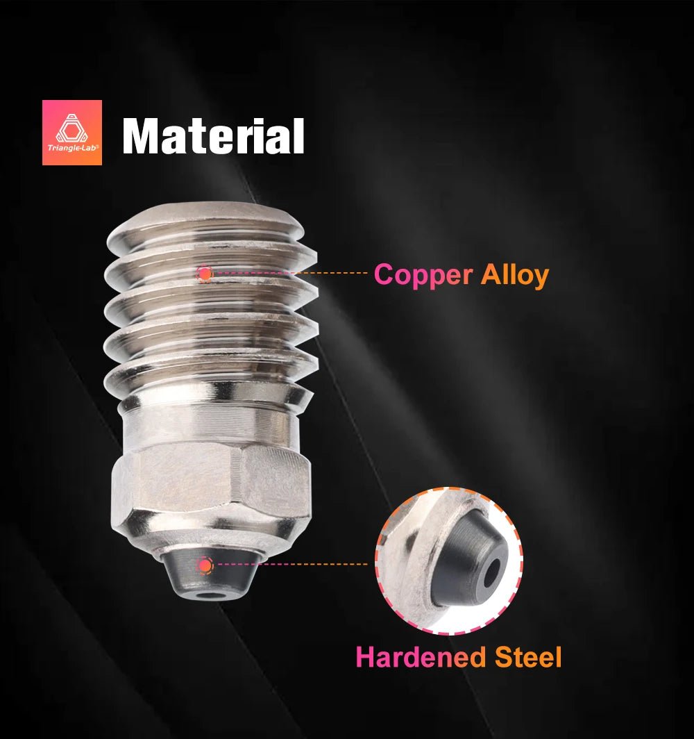TZ Bi metal Harden Steel nozzle for TZ 1.0, TZ2.0, TZ3.0 style hotends - 0.2mm - T - TZ - 02 - BHS - DREMC STORE