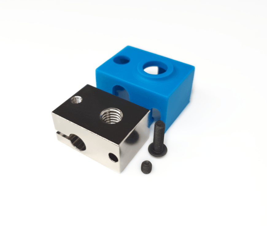 Trianglelab V6 Compatible Plated Copper Heat Block Cartridge Style