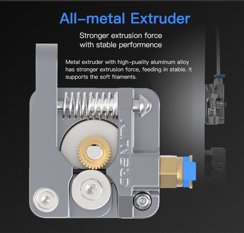 Creality Ender 3/5 CR-10 Series All Metal Extruder & Capricorn PTFE Upgrade Kit
