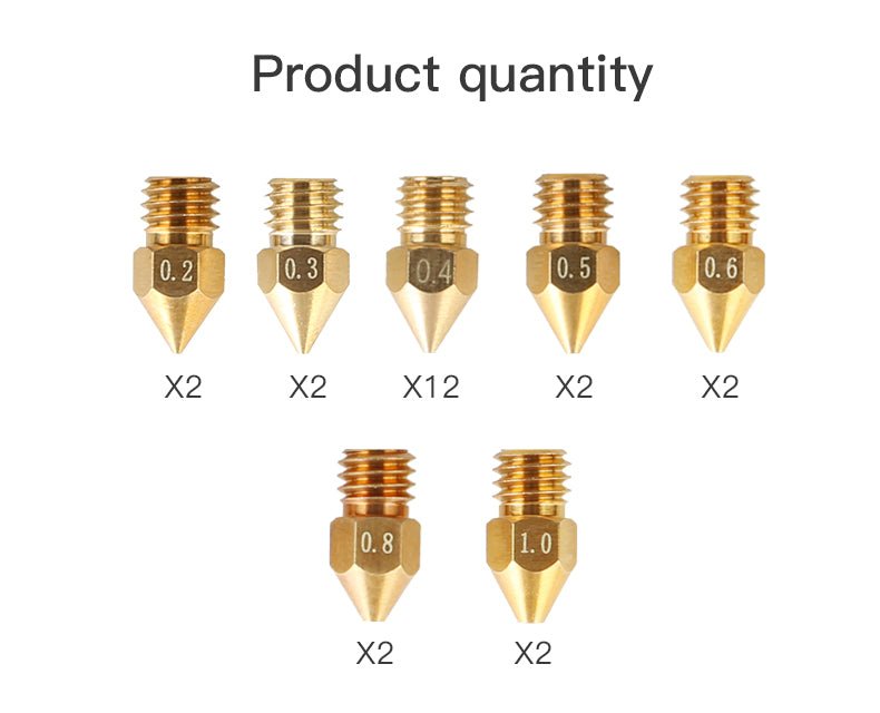 24PCS MK8 Nozzles Package for Creality Ender 3/5 3D Printers - 4007010004 - DREMC STORE