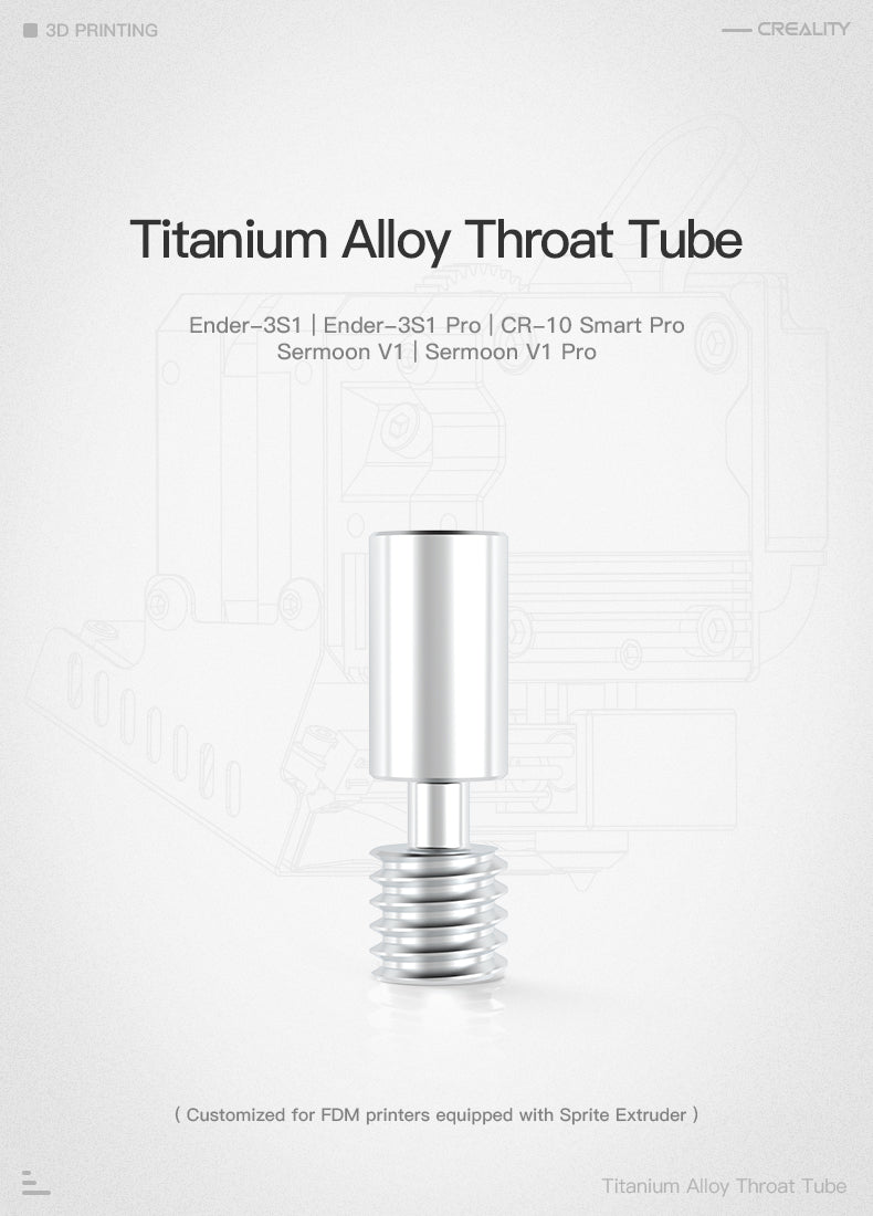 Creality Titanium Alloy All Metal Hreat Break for Ender 3 S1 / CR-10 Smart Pro / Sermoon