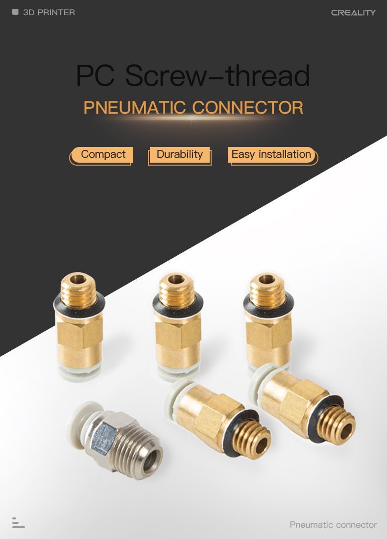 2PC Pneumatic Connector for Creality 3D Printers - Small - 4004010037 - DREMC STORE