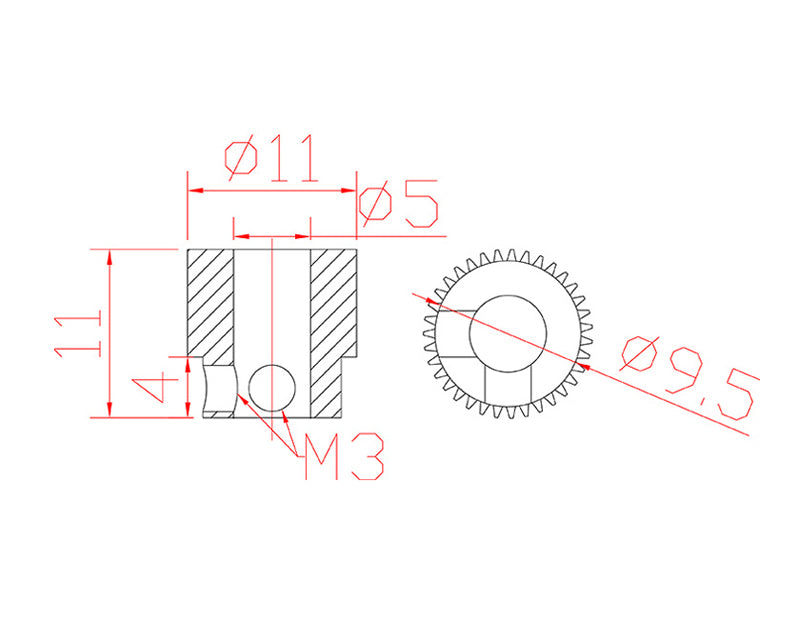 2pc Creality Extruder Gear