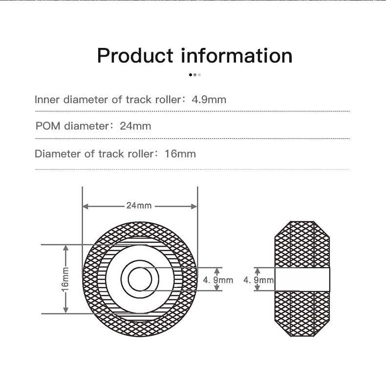 1Pcs Creality 3D POM Wheel Bearing Pulley Kit OD 24mm (Sold Individually)