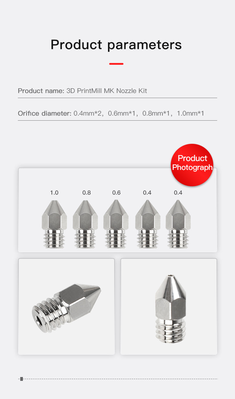 5pc Creality MK Copper Nozzles Kit
