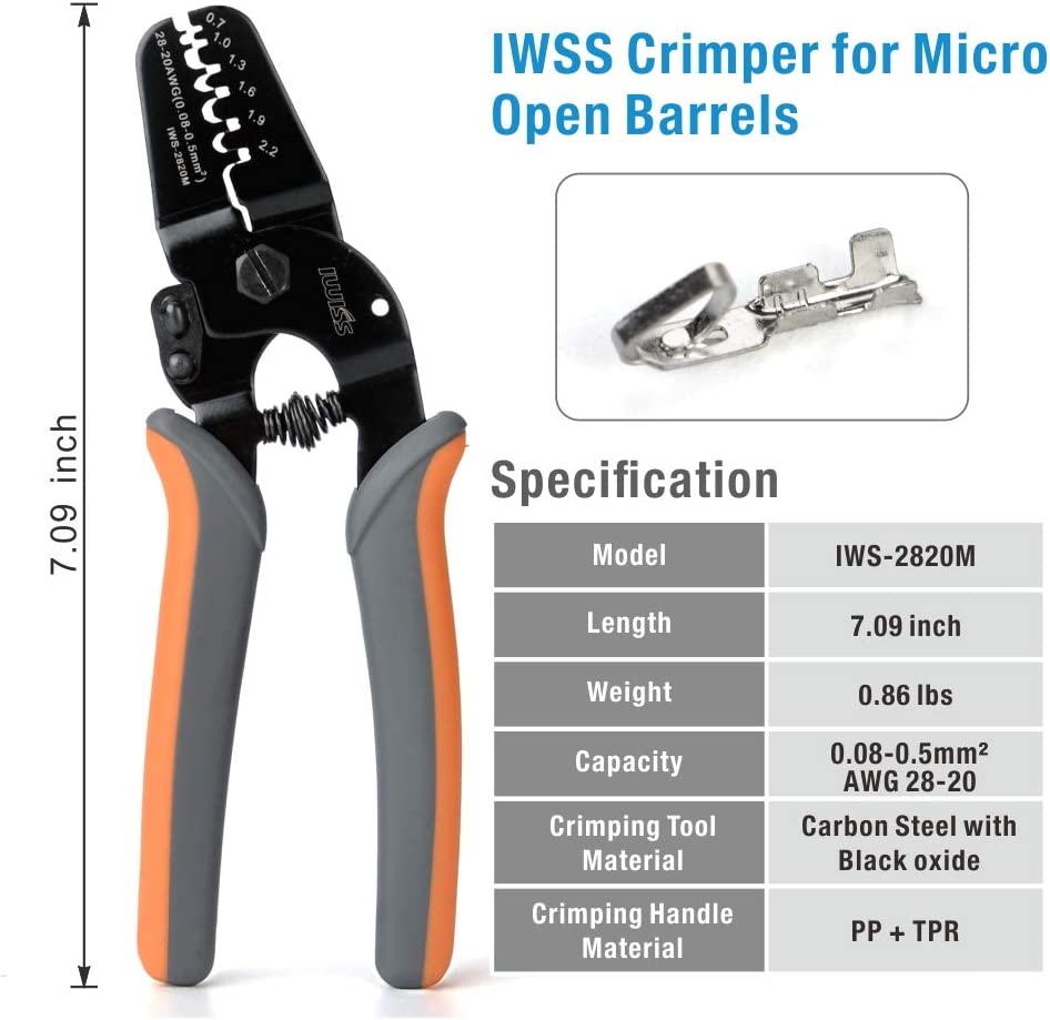 IWISS IWS-2820M Mini Micro Open Barrel Crimping Tools