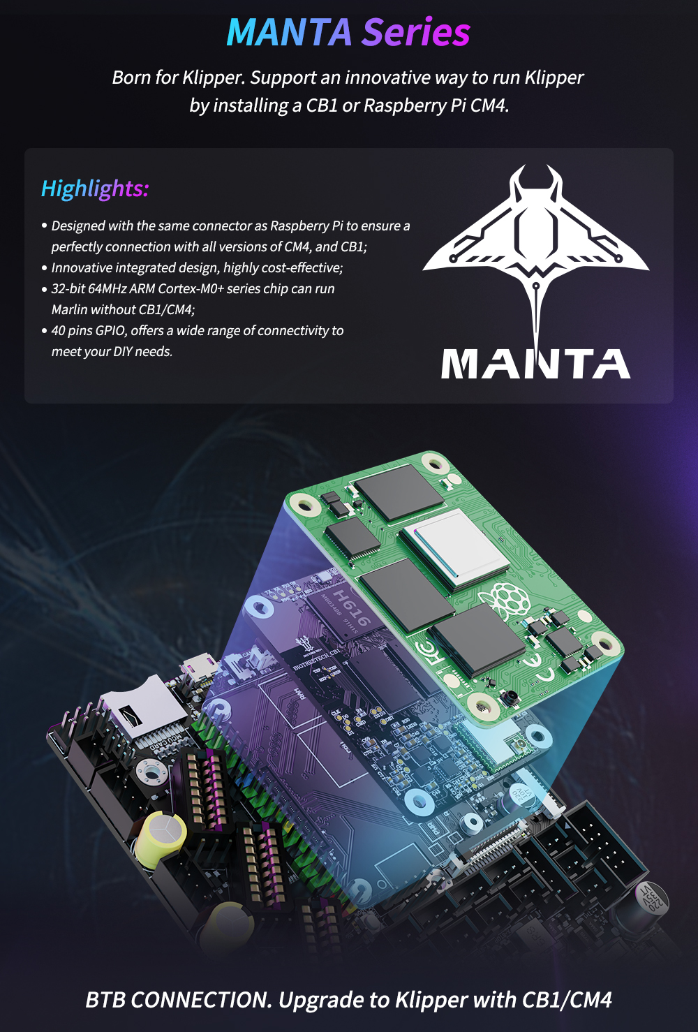 Bigtreetech Manta E3EZ V1.0 & 5x EZ2209 For Ender 3,5/CR10