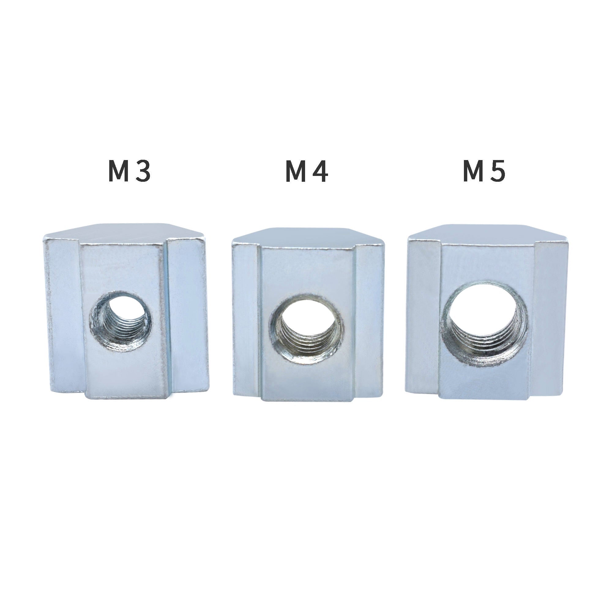 10pc T Slot Square Stainless Steel Nuts (EU Standard)