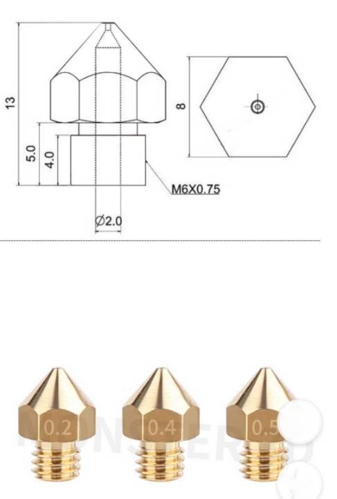 5PCS 3D Printing Brass Nozzle For CR-10S Pro/CR-10 MAX