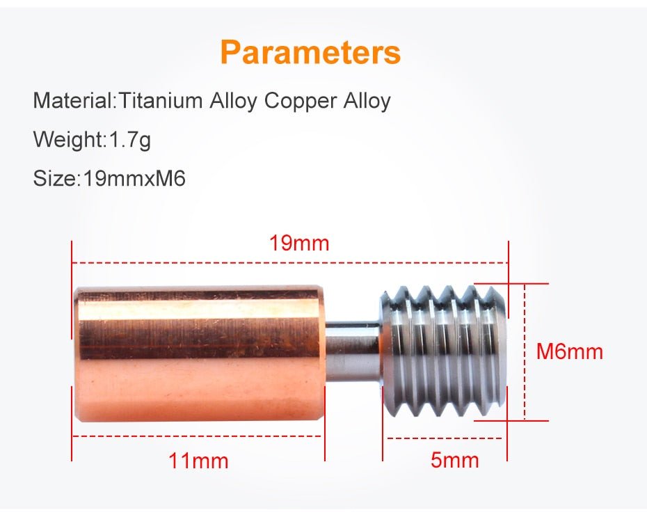All Metal Heat Break for Creality Ender 3 S1 / CR - 10 Smart Pro / Ender 3 V3 SE - Copper + Titanium Alloy - 37538729 - DREMC STORE
