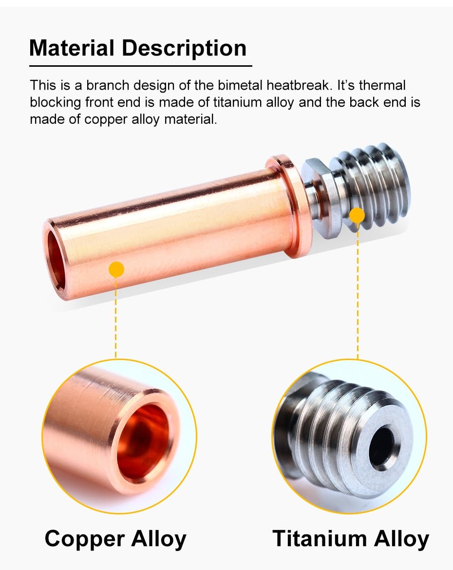 ANYCUBIC Titanium Alloy All Metal Heat Break For ANYCUBIC Mega S / Mega Pro / Vyper - 1005003180024859 - DREMC STORE