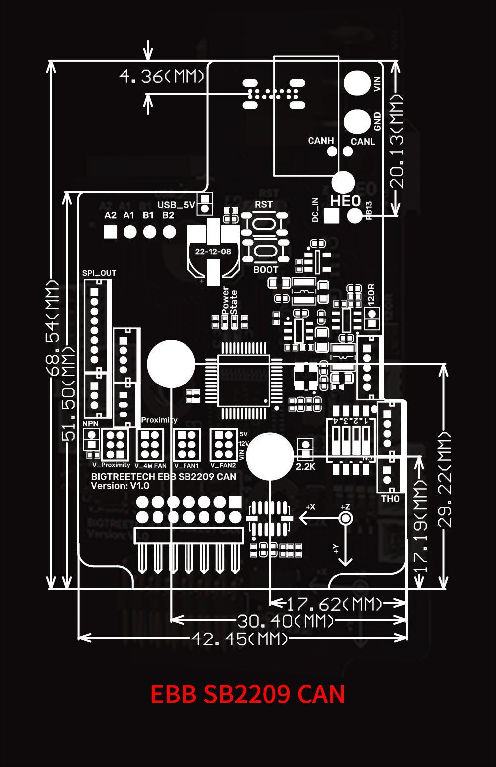Bigtreetech EBB SB2209 / EBB2240 CAN V1.0 for Voron StealthBurner - EBB SB2209 CAN V1.0 - 1020000425+1060000637 - DREMC STORE