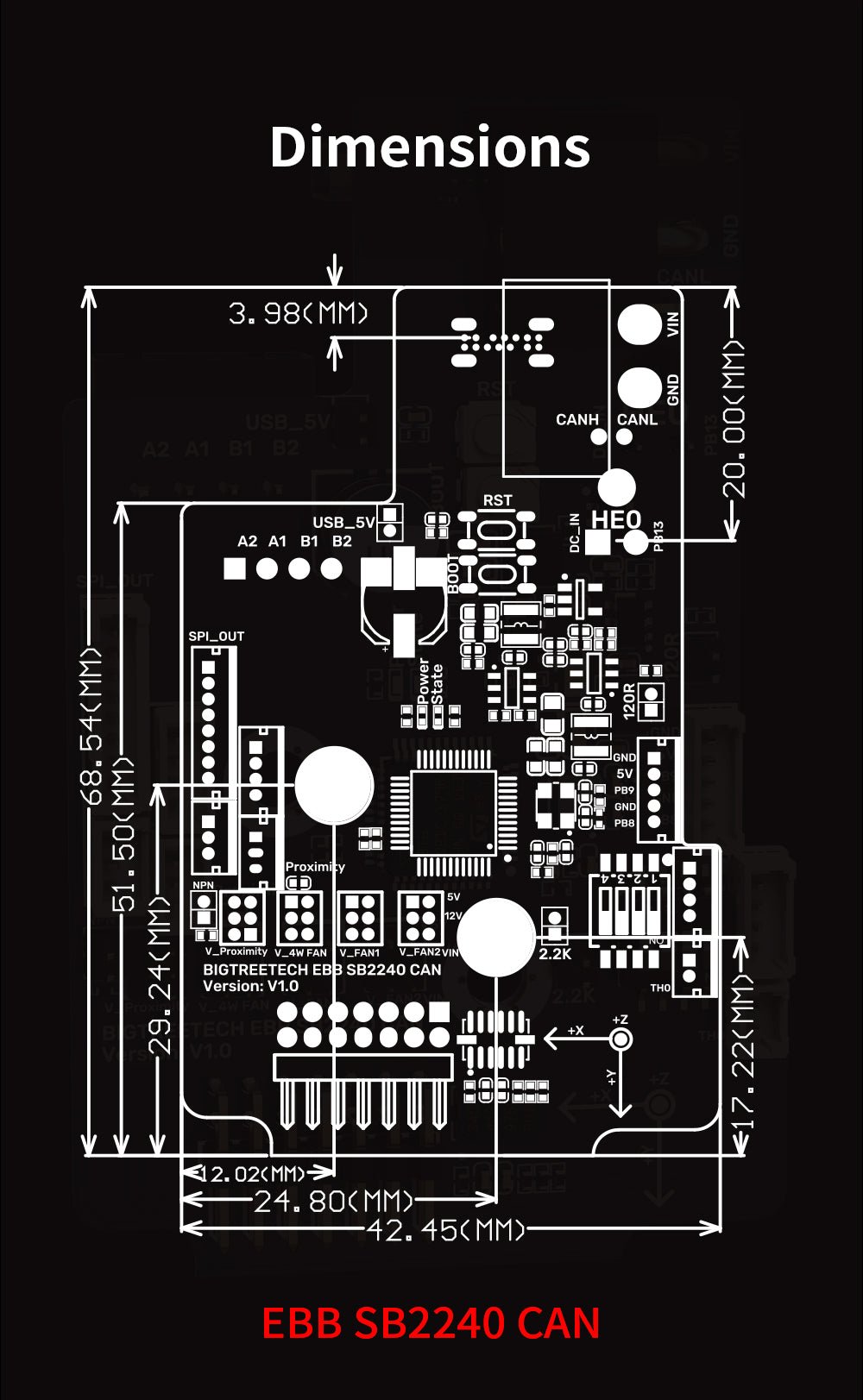 Bigtreetech EBB SB2209 / EBB2240 CAN V1.0 for Voron StealthBurner - EBB SB2209 CAN V1.0 - 1020000425+1060000637 - DREMC STORE
