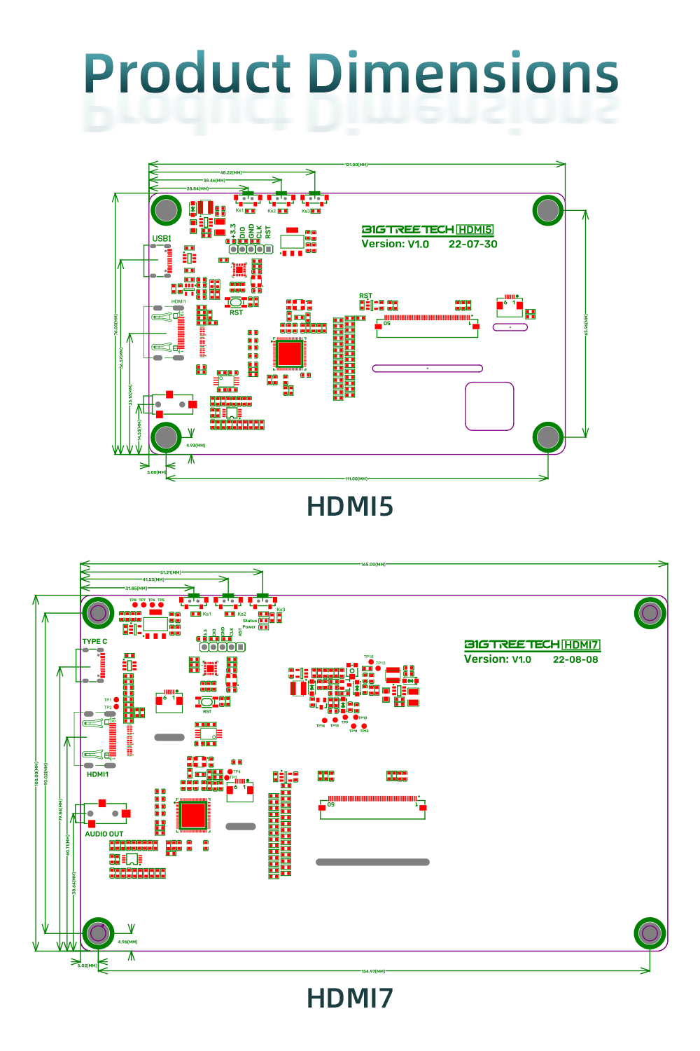 Bigtreetech HDMI5 / HDMI7 LCD Display Touch Screen IPS for Klipper Raspberry PI - HDMI5 - 1040000066 - DREMC STORE