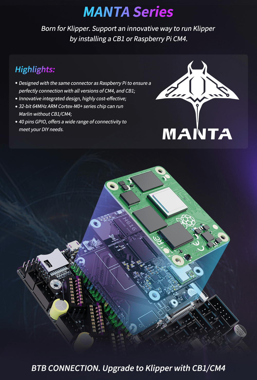 Bigtreetech Manta E3EZ V1.0 & 5x EZ2209 For Ender 3 - E3EZ V1.0 + 5x EZ2209 + CB1 - 1020000407+1050000040 - 6+1020000405 - DREMC STORE