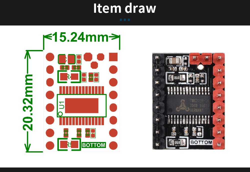 BIGTREETECH TMC2226 V1.0 Stepper Motor Driver - Silent - For SKR V1.3/V1.4 Turbo - 1x - ZZB000415 - DREMC STORE