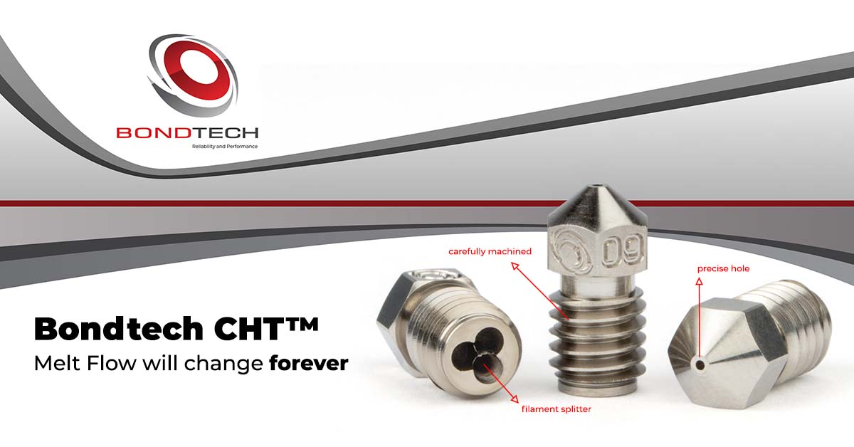 Bondtech CHT® V6 RepRap M6 Coated Brass Nozzle - 0.25mm - 600 - C - CHT - MOS - 175 - 25 - DREMC STORE