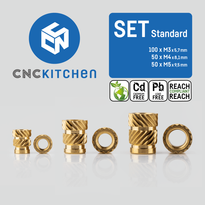 CNC Kitchen Threaded Insert M2 / M2.5 / M3 / M4 / M5 / M6 / M8 / M10 / 1.4" - M2 - 4262391010013 - DREMC STORE