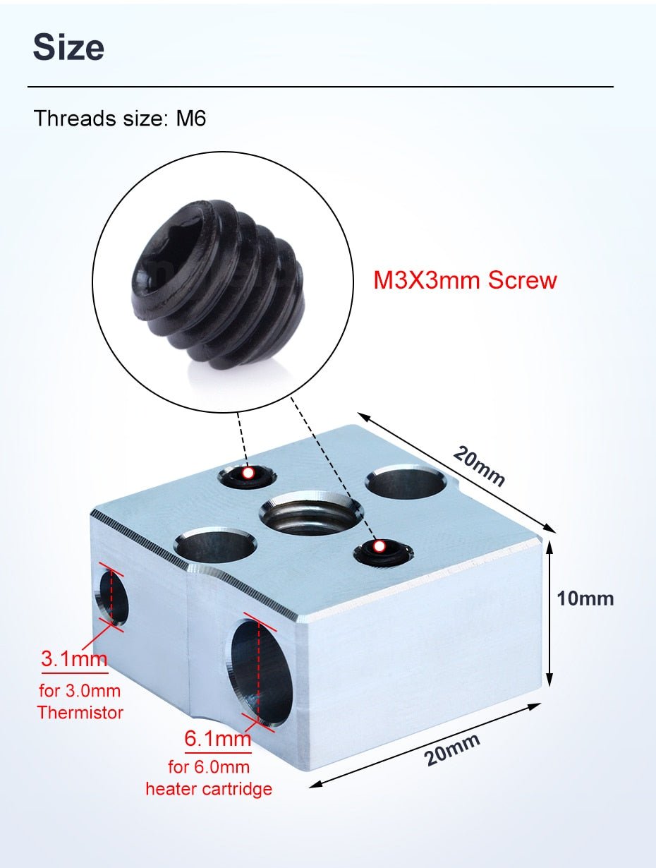 CR 6 SE / MAX / Ender 3 Neo Series Compatible Aluminum Heater Block - 83946665 - DREMC STORE