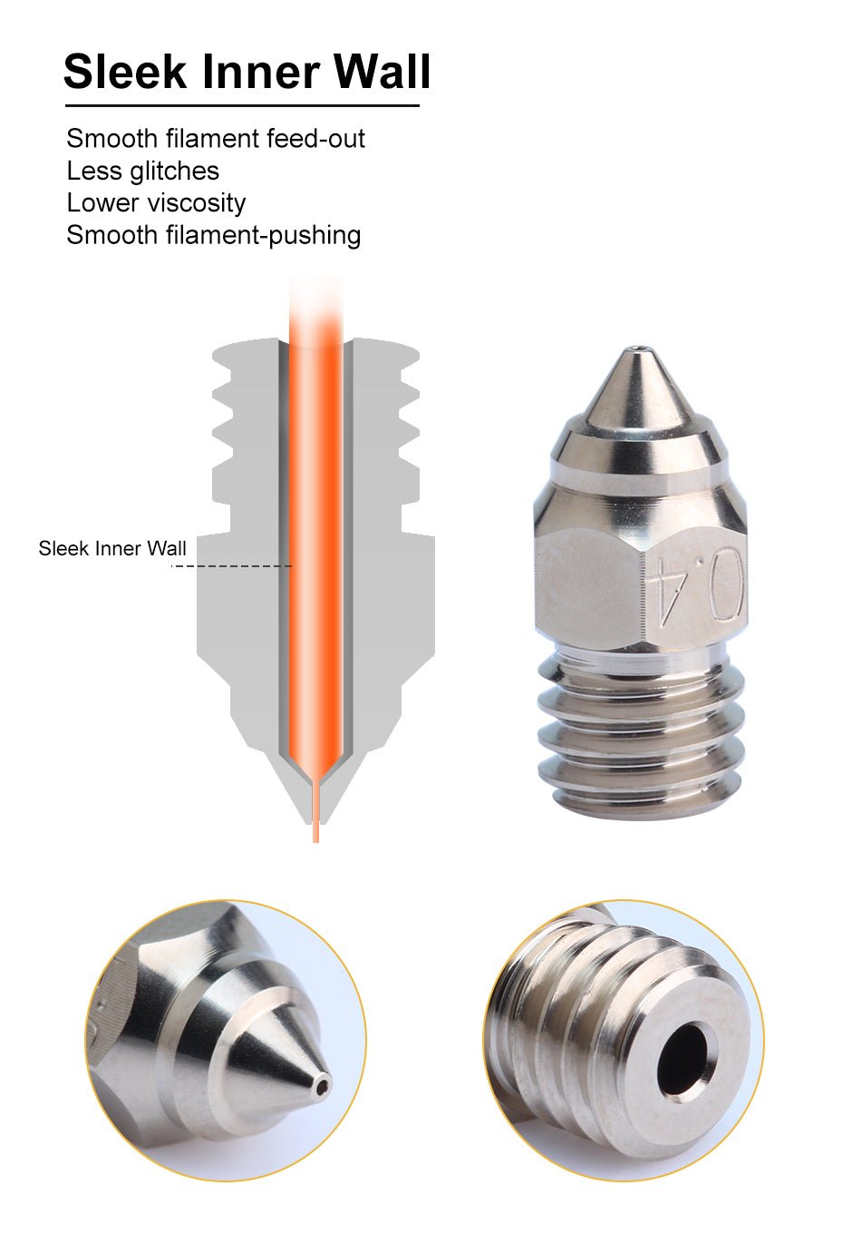 Creality Comptaible CR - 6 SE Ender 3 S1 Sprite Extruder MK8 Plated Copper Nozzle - 0.25mm - 63990185 - DREMC STORE