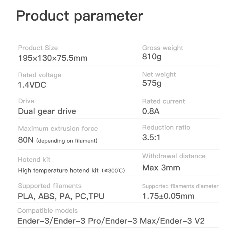 Creality Direct Drive Sprite Extruder Pro Kit (300°C) for Ender 3 Series (Pro, V2, Max) - 4001020036 - DREMC STORE