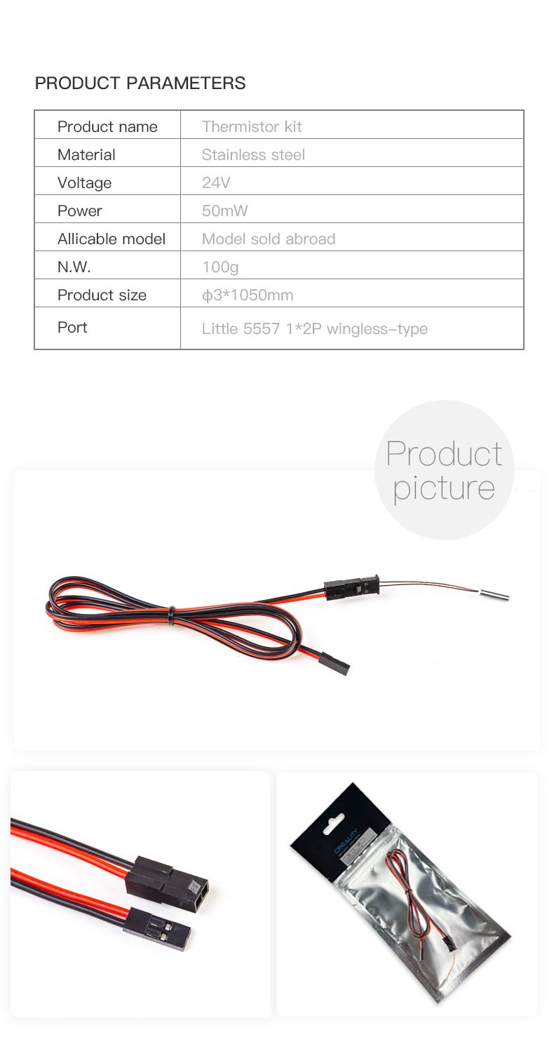 Creality Semitec Cartridge Thermistors Kit Upgrade - 4004070013 - DREMC STORE