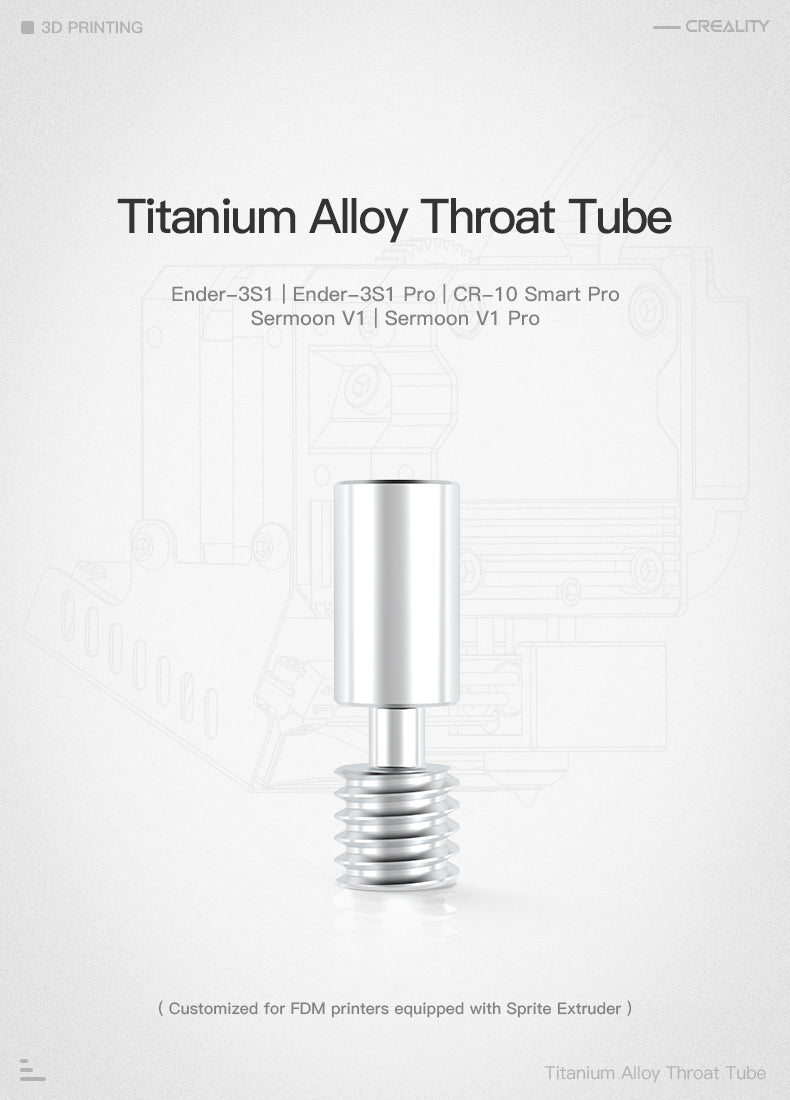 Creality Titanium Alloy All Metal Hreat Break for Ender 3 S1 - Titanium Alloy - 4004050018 - DREMC STORE