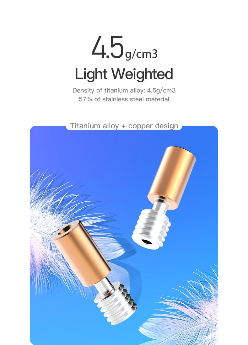 Creality Titanium Alloy All Metal Hreat Break for Ender 3 S1 - Copper + Titanium Alloy - 4004050019 - DREMC STORE