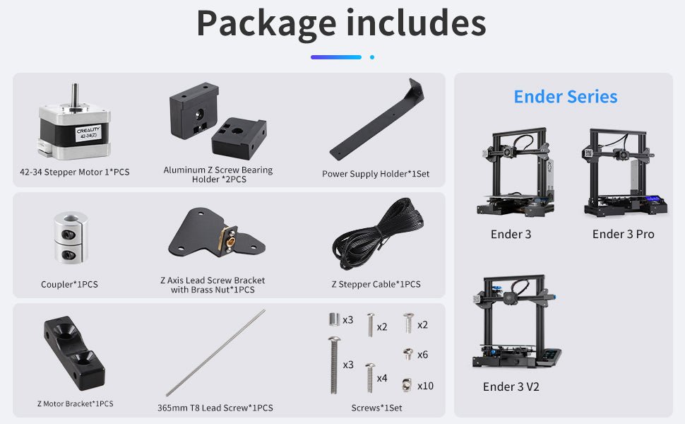 Dual Z Axis Screw Rod Upgrade Kit Double Screw for Ender 3 Series - 4003010022 - DREMC STORE