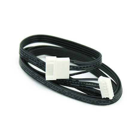 A black extension cable with white connectors for Micro Swiss Direct Drive Extruder.