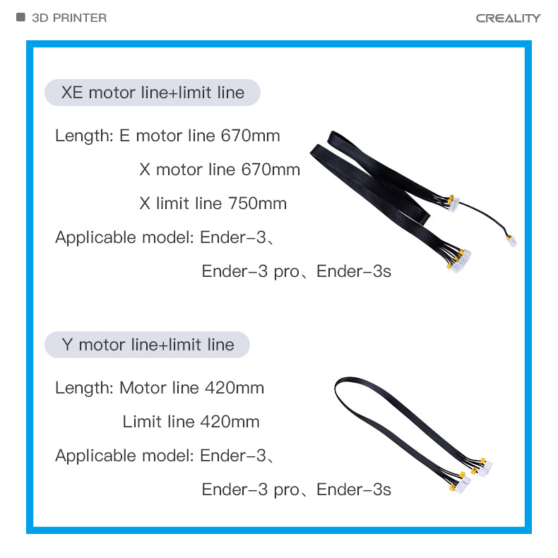 Creality X/Y/Extruder Axis Motor Cable and Limit Switch Cable For Ender 3 Series